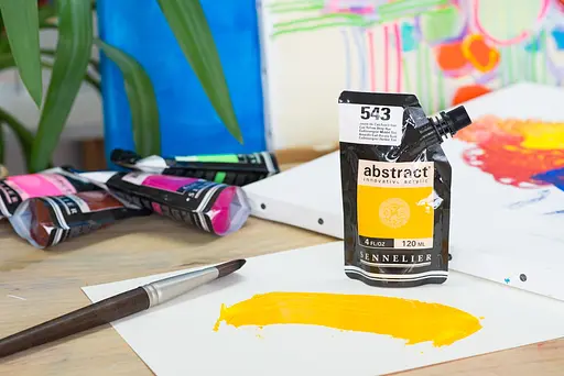 Акрилова фарба Sennelier Abstract, 500 мл, Кадмій жовтий глибокий відтінок (Cadmium Yellow Deep Hue) - фото 4