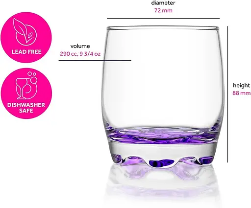 Набір склянок із 6 шт для шампанського lav Stemless Glass - Кольорові келихи для пиття, коктейлів, води - Кришталеві скляні келихи - фото 3