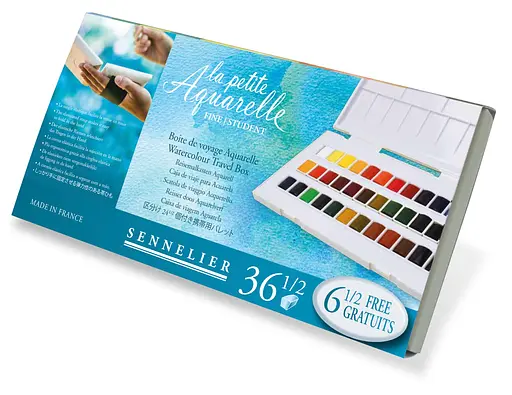 Набір акварелі для подорожей Sennelier серії "La Petite Aquarelle", 36 кольорів, 1/2 кювета, пластиковий пенал (N331682) - фото 2