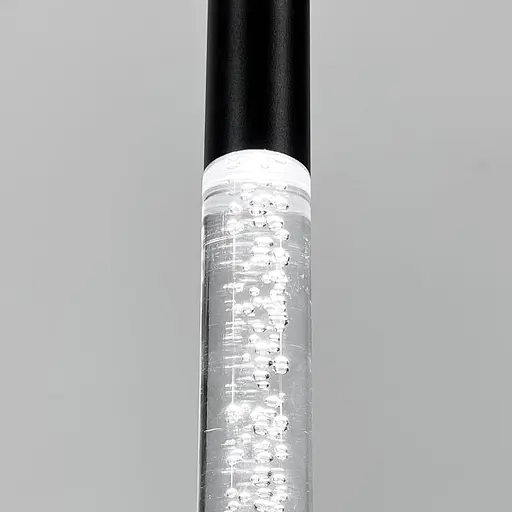 Чорний підвіс із скляним розсіювачем з ефектом бульбашок 51 см | Line F | Арт. MJ462/300+200 BK - фото 2