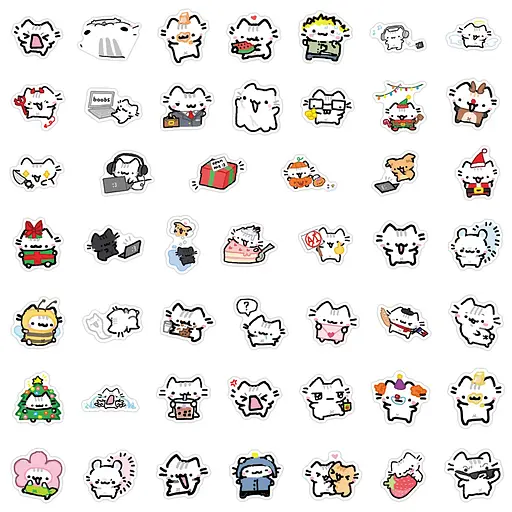 Стікерпак Набір наклейок Милий кіт 90 штук - фото 3