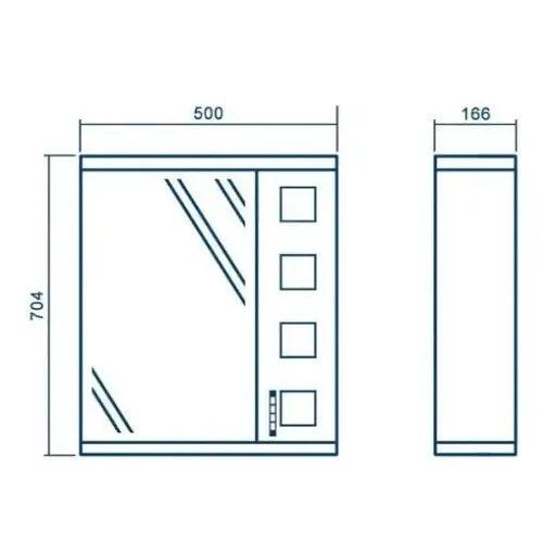Дзеркало з шафкою ПіК Корфу праве Z-1 50 см Білий 30412 - фото 2