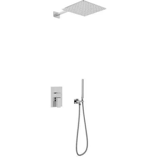 Душевая система Kohlman Saxo 25 chrome + BOX скрытого монтажа QW210SQ25, Хром - фото 1