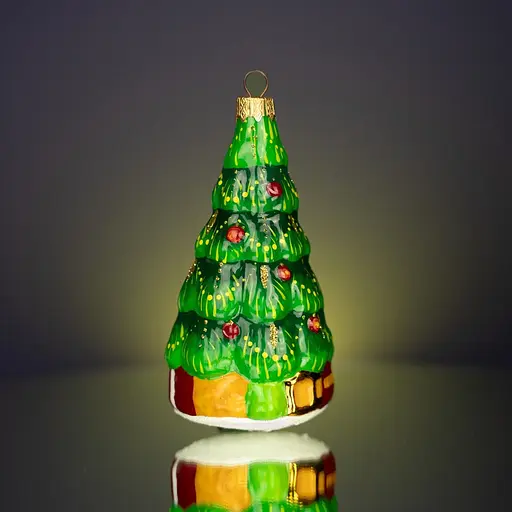 Ялинкова прикраса Різдвяні історії Ялинка з подарунками скло (4820001045703) - фото 4