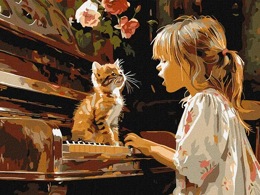 Набор для росписи по номерам Певческий дуэт, 30x40 см, КНО8470