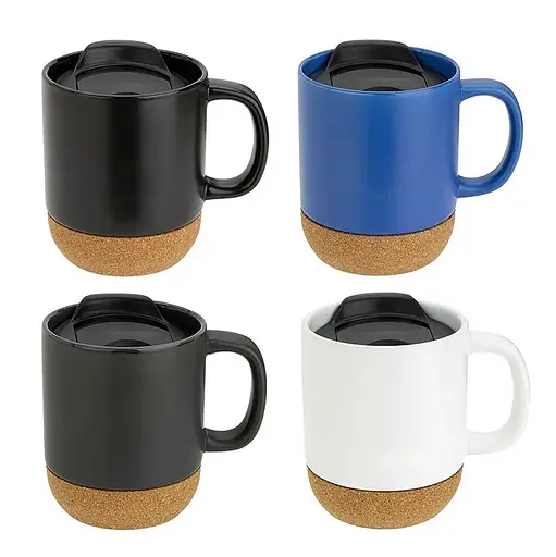 Керамічний кавовий кухоль OldBro 400 мл з ізольованим корковим дном і кришкою - фото 2