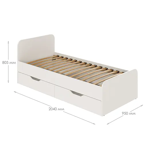 Кровать односпальная MebelStar Лилу с ящиками 90x200 см Дуб сонома (MBS-1351) - фото 3