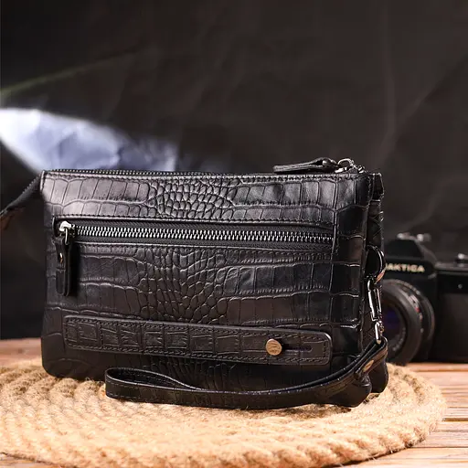 Клатч кожаный мужской Canpellini 22,5х14х4 см sum0022435 - фото 8