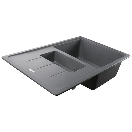 Гранітна мийка Globus Lux Izeo сірий металік 780x500 мм А0003, Сірий - фото 3