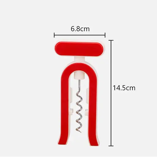 Штопор гвинтовий пластиковий у чохлі для пляшок 14.5 см, Kitchen Master Червоний 85719 - фото 3