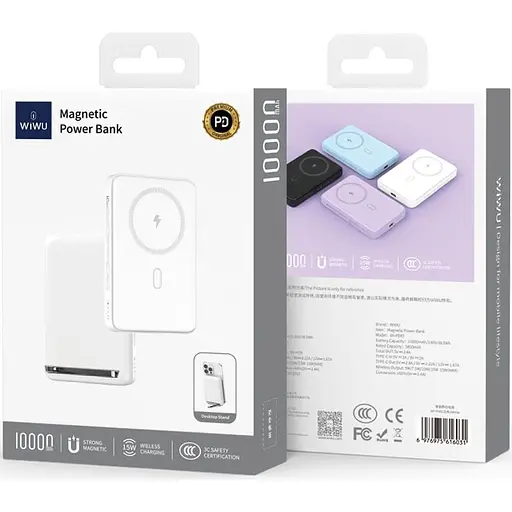 Зовнішній акумулятор Wiwu Wi-P043 10000mAh White (125063) - фото 4