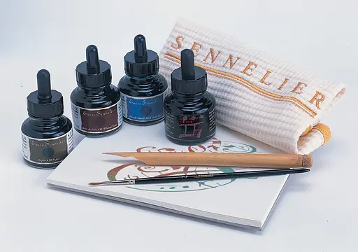 Набір для каліграфії Sennelier, 4 баночки з чорнилом + аксесуари - фото 2