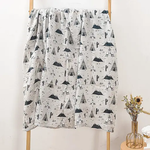 Муслинова дуже якісна пелюшка OldBro Kids Blue Rest 100x120 см - фото 4