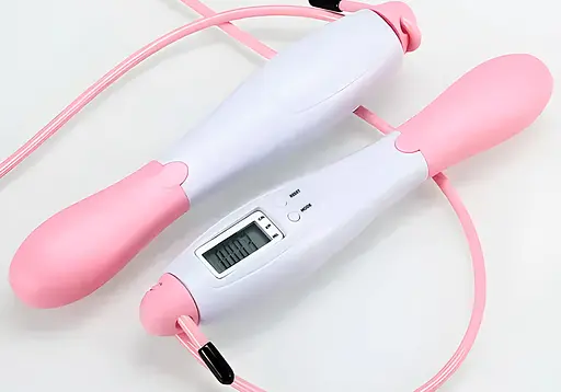 Скоростная скакалка со счетчиком EasyFit белый-розовый (EF-1916-WP) - фото 3