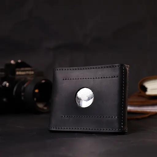 Шкіряний чоловічий гаманець Grande Pelle 10х8х0.5 см acs0026936 - фото 8