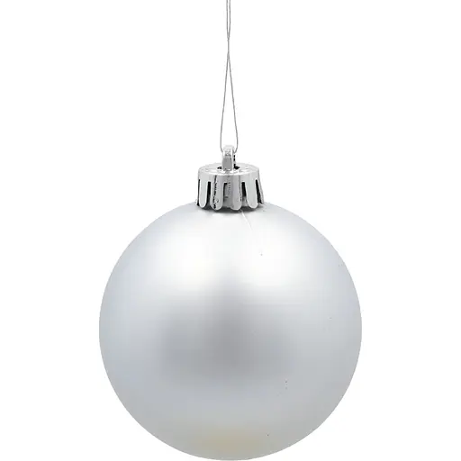 Комплект елочных шариков Chomik пластиковые 6 см серебристые 6 шт. (GIF3863) - фото 2