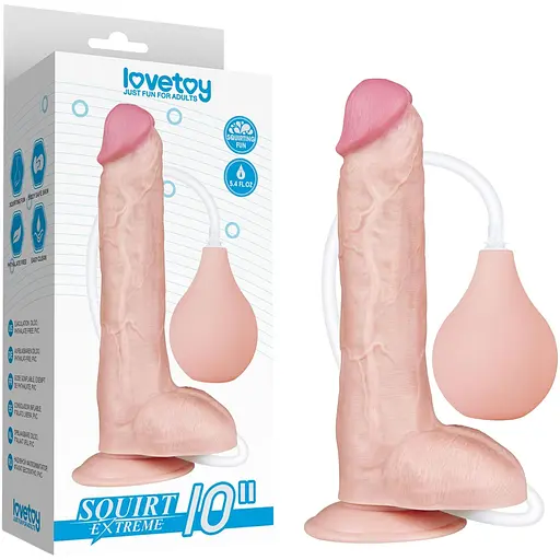 Великий фалоімітатор LoveToy Squirt Extreme що кінчає 25.4 см тілесний