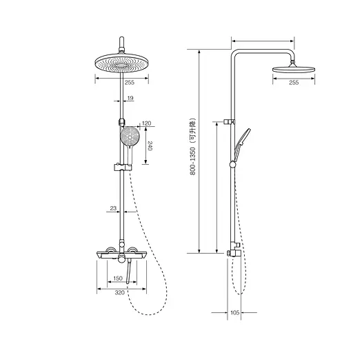 Душова система зовнішнього монтажу Nett для душу WH-19, Хром - фото 5