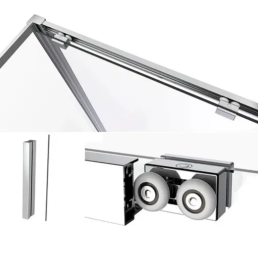 Душевая кабина Dusel DSL194 Chrome 1000x1000x1900, Универсальная, прозрачная, хром, 100x100 - фото 3