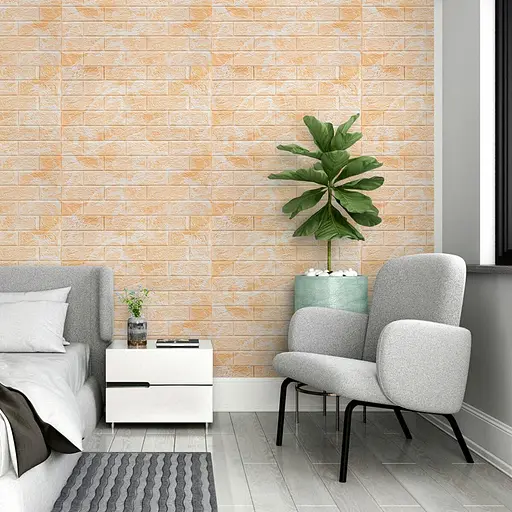 Декоративная 3D панель самоклеющаяся 700х770х3мм Мрамор желтый (062-3) SW-00000694 - фото 5