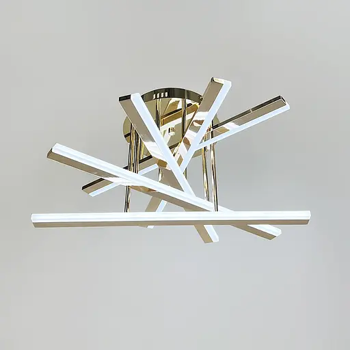 Стельова золота люстра на 5 ярусів світлових палок 60х30 см | Арт. F 607-600 GD | Line F - фото 5