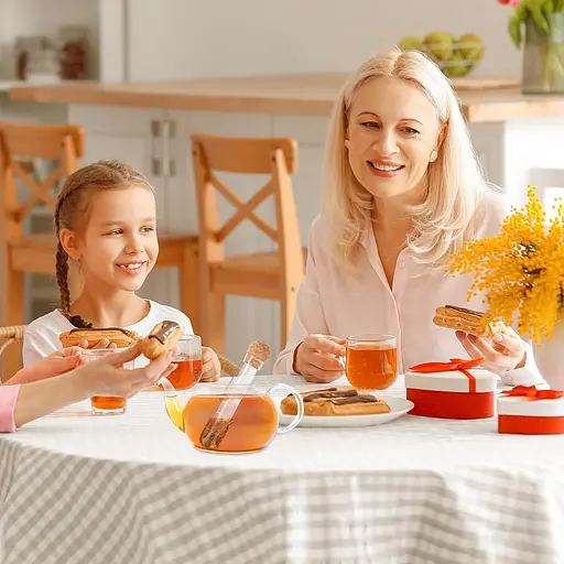 Стеклянный заварочный инфузер колба для заваривания чая Серебристый 88260 - фото 8