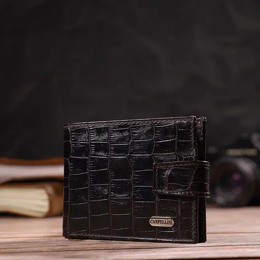 Мужской кожаный кошелек Canpellini 11х8.3х1 см acs0025709 - фото 6