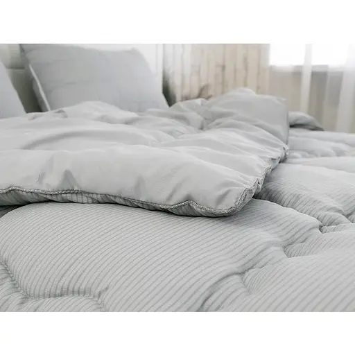 Уценка. Набор Руно Soft Line: одеяло 140х205 см + подушка 50х70 см серый (924.52_Soft Line) - фото 6