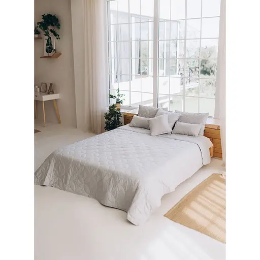 Набір Sonex Hawaii: покривало двостороннє 240х220 см + наволочка 70х50 см 2 шт. світло-сірий (SO102526) - фото 8