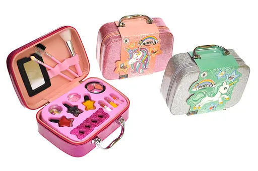 Косметика Тіні, помада, лаки, пензлики, набір для манікюру, у валізі - фото 2