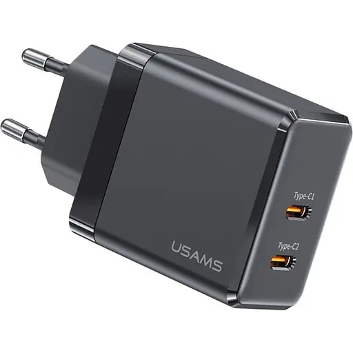 Сетевое зарядное устройство Usams T54 GaN 40W 3A Black (CC172TC01) [139620] - фото 2
