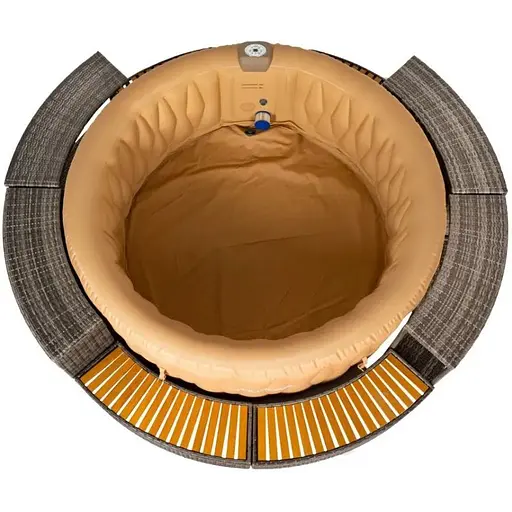 Джакузи-SPA надувная Thunder LATTE 6-местная серая мебель из ротанга 8 шт. (LATTE-FULL-GRAY) - фото 1