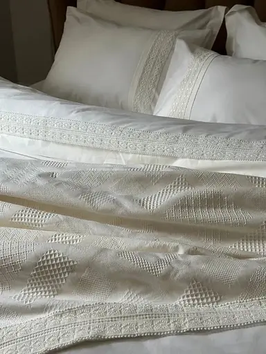 Постельное белье Freya Krem Варена Хлопок с покрывалом пике Saheser pbe0051783 - фото 2