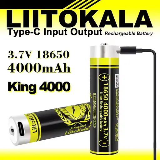 Аккумулятор LiitoKala USB-King4000 18650 на 4000 mAh с USB - фото 3