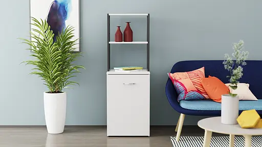 Стіл-тумба трансформер Смарт 4/2 з етажеркою Ferrum-decor 1430x1450x600 Чорний метал ДСП Біле 16 мм (FRD-105130) - фото 10