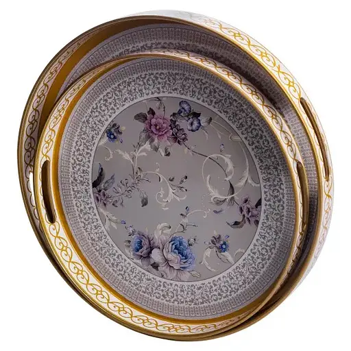 Набір підносів Yiwu HP-HK-18 Vintage декоративні пластикові 2 шт. - фото 2