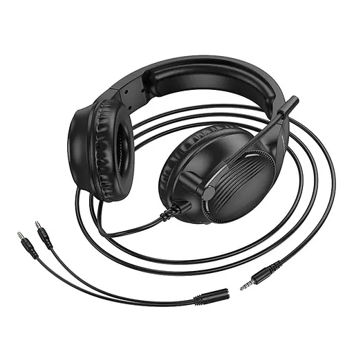 Игровые проводные наушники Borofone BO109 Bountiful, 3.5мм, 2м, Черный - фото 6