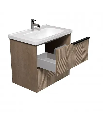 Тумба Мойдодир Illusion 70-A з умивальником ID-70 дуб натуральний - фото 2