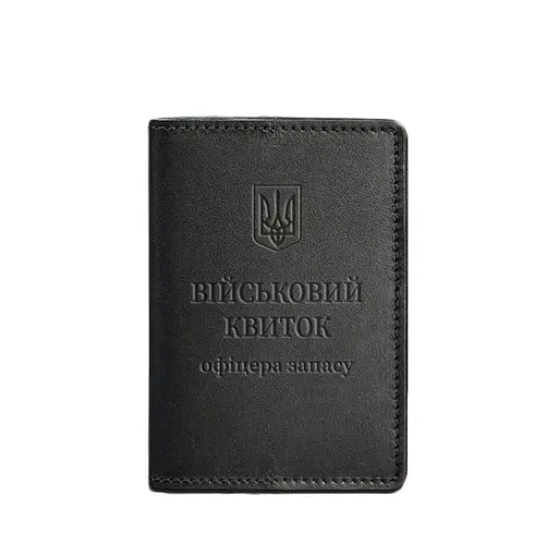 Кожаная обложка для военного билета офицера запаса 8.0 Черная - фото 7