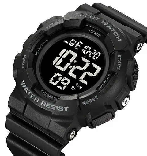 Чоловічий наручний спортивний годинник Skmei 2081 Чорний з чорним - фото 2