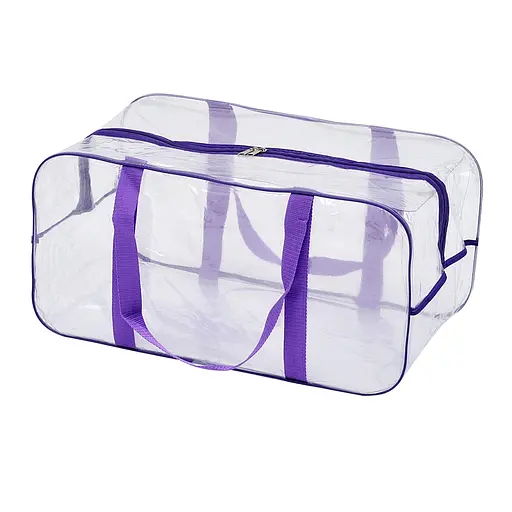 Набор прозрачных сумок в роддом: размер размер М 40х25х20 см + размер L 50х25х30 см + розмір XL 60х25х30 см (розовые) - фото 3