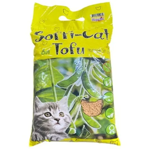 Наполнитель для кошачьего туалета Soffi-Cat Tofu Персик, соевый 2,6 кг (6 л)