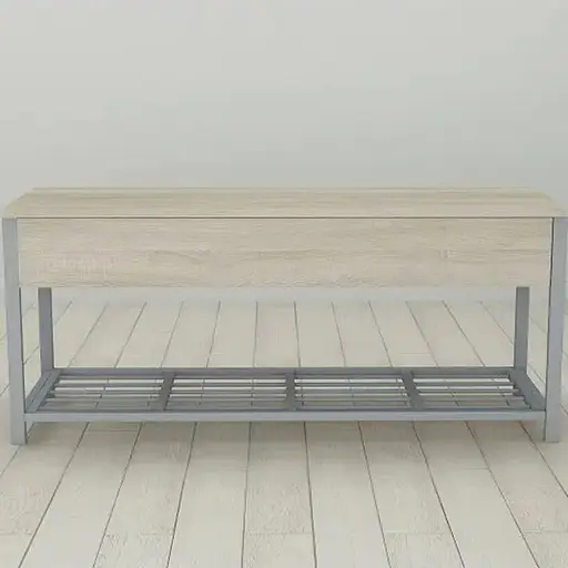 Банкетка с ящиком Ferrum-decor Дрейк 1 550x1000x400 металл Серый ДСП Сонома 16 мм (FRD-103062)