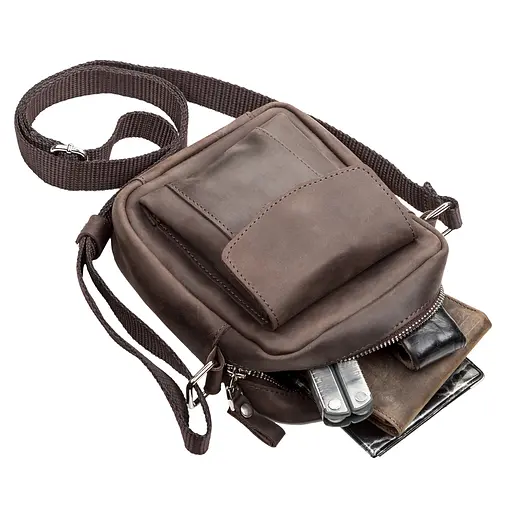 Сумка кожаная мужская SHVIGEL 15х18х6 см sum0012612 - фото 3