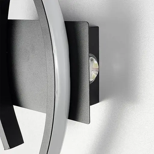 Хвилеподібний настінний чорний світильник у корпусі 90 см Арт. WM27/1000 Line F - фото 5