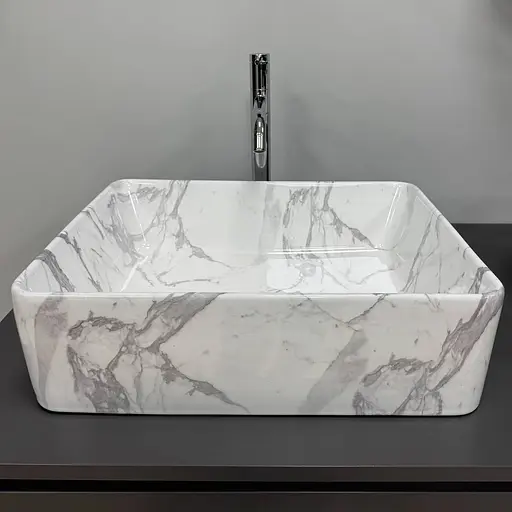 Умивальник VBI Asti M calcatta накладний VBI-013004, Мармур - фото 6
