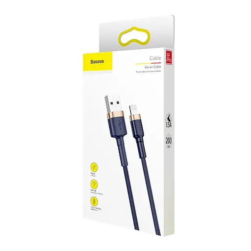 Кабель Baseus Cafule Cable USB For iP 1.5A 2m Gold+Blue - фото 2