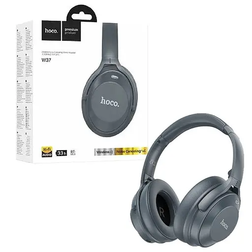 Навушники Hoco W37 Sound Active Noise Reduction BT headset | BT5.3, AUX, 33h | blue - фото 3
