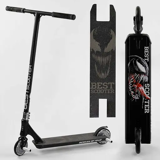 Самокат трюковий Best Scooter 69х12.5х93 см Чорно-білий 000231443 - фото 6
