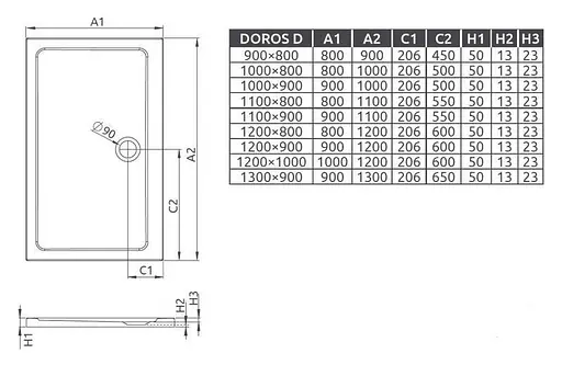 Душовий піддон Radaway Doros D 110x80 SDRD1180-01 - фото 5